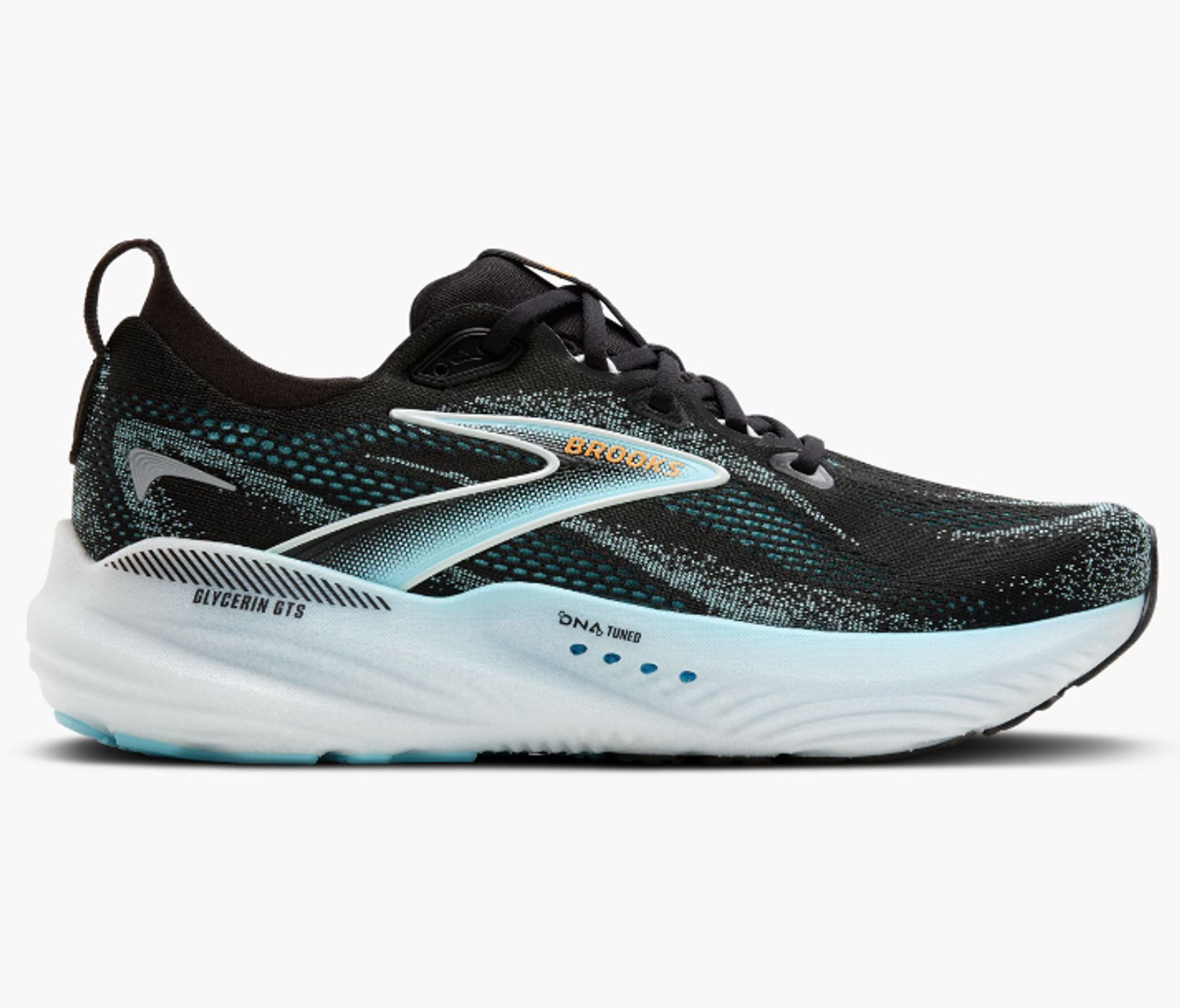Brooks Glycerin GTS 22 Hardloopschoenen - Black/Atomizer/Blazing Orange - Maat 44 - Heren