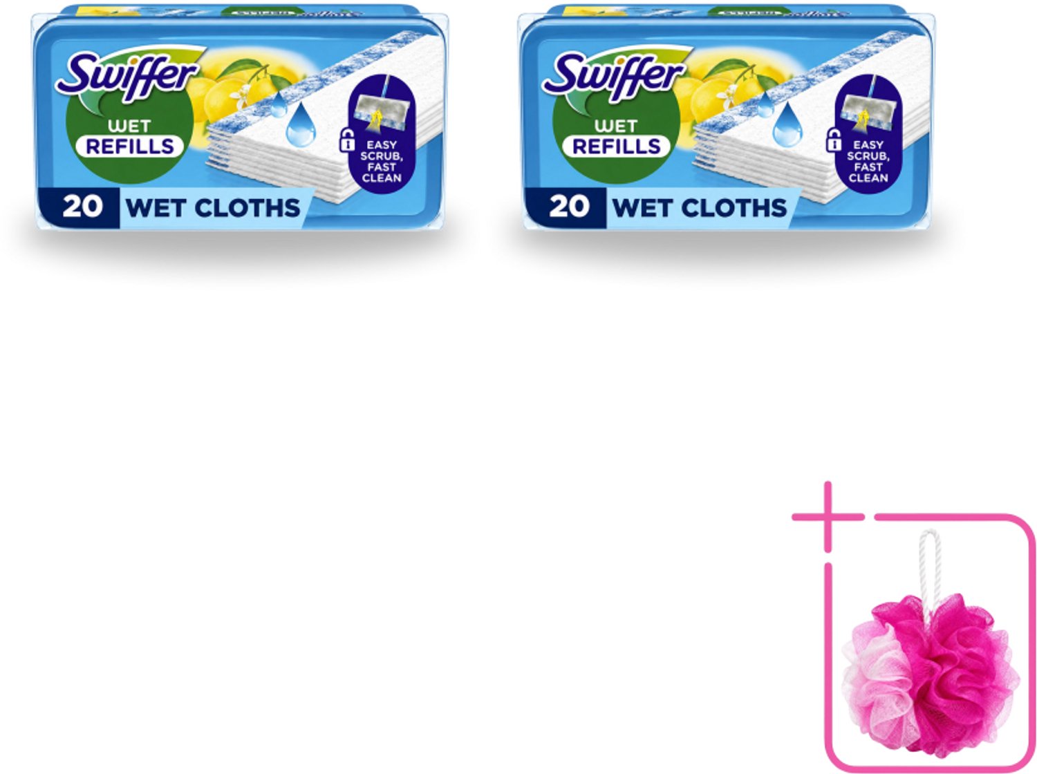 2 x Swiffer - Vloerdoekjes – Citrus Fresh – 20 doekjes - Bulkverpakking - Vloerdoekjes navullingen - Douchemop - Schoonmaken