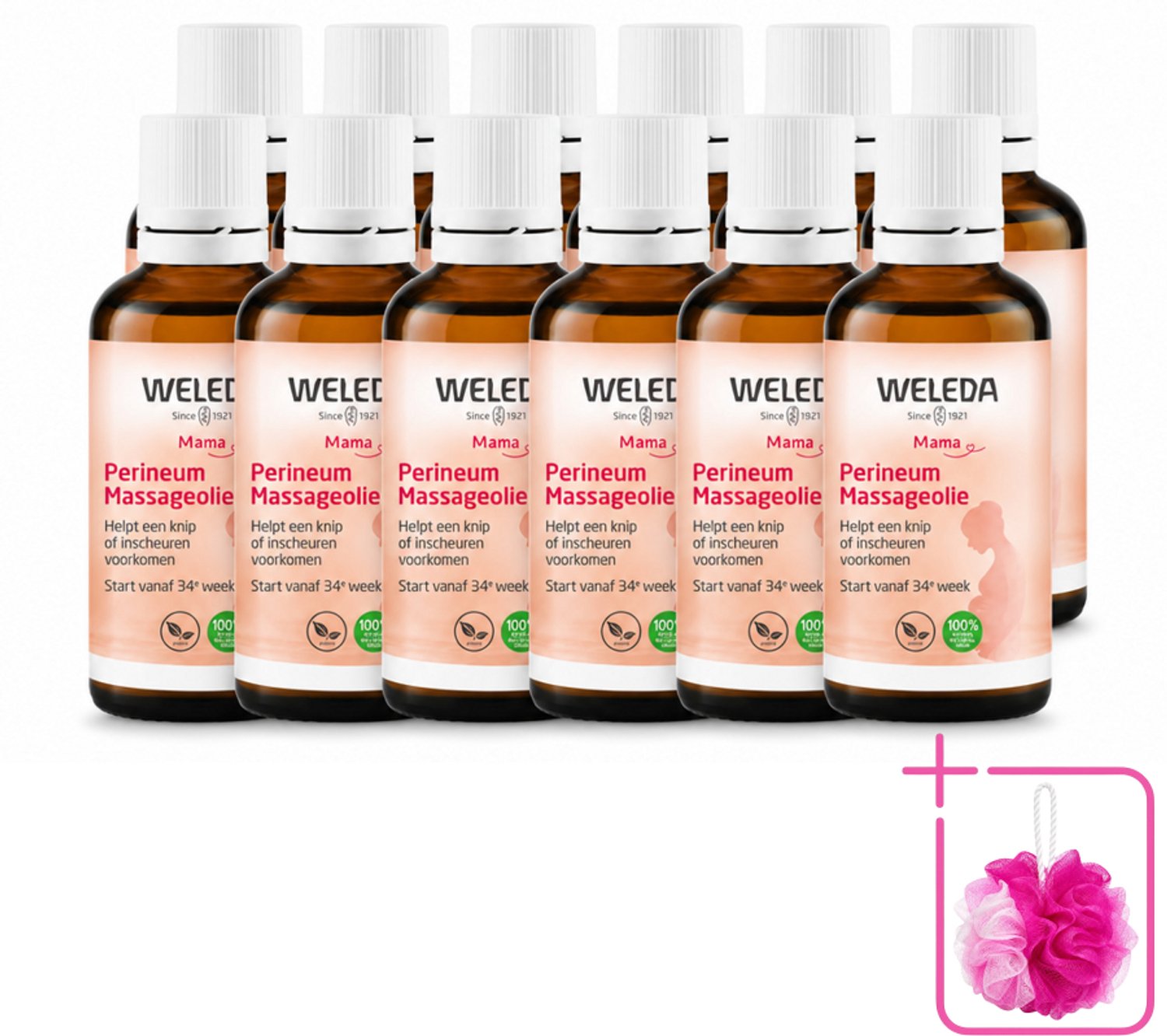 12 x WELEDA - Perineum massageolie - Mama & Baby - 50 ml - Bulkverpakking - Perineum massageolie - Douchemop - Zwangerschap