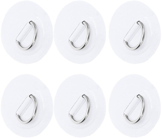 6 stuks opblaasbare boot DR-pads, PVC, duurzaam, marine, roestvrijstalen bevestigingsgesp (Wit) — afbeelding 2