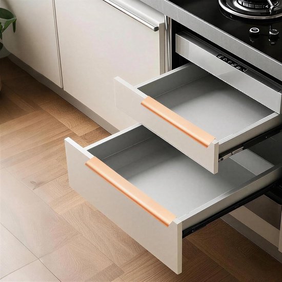 2 stuks 300 mm handgrepen voor keukenkasten, goudkleurige verborgen ladegrepen, aluminiumlegering, deurgrepen kast, gebogen meubelgreep, voor kasten, laden en kaptafels — afbeelding 4
