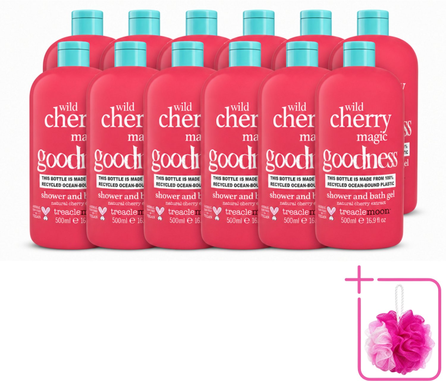 12 x Treaclemoon – Douchegel – Wild Cherry Magic – 500 ml - Bulkverpakking - Douchegel - Douchemop - Kersen geur