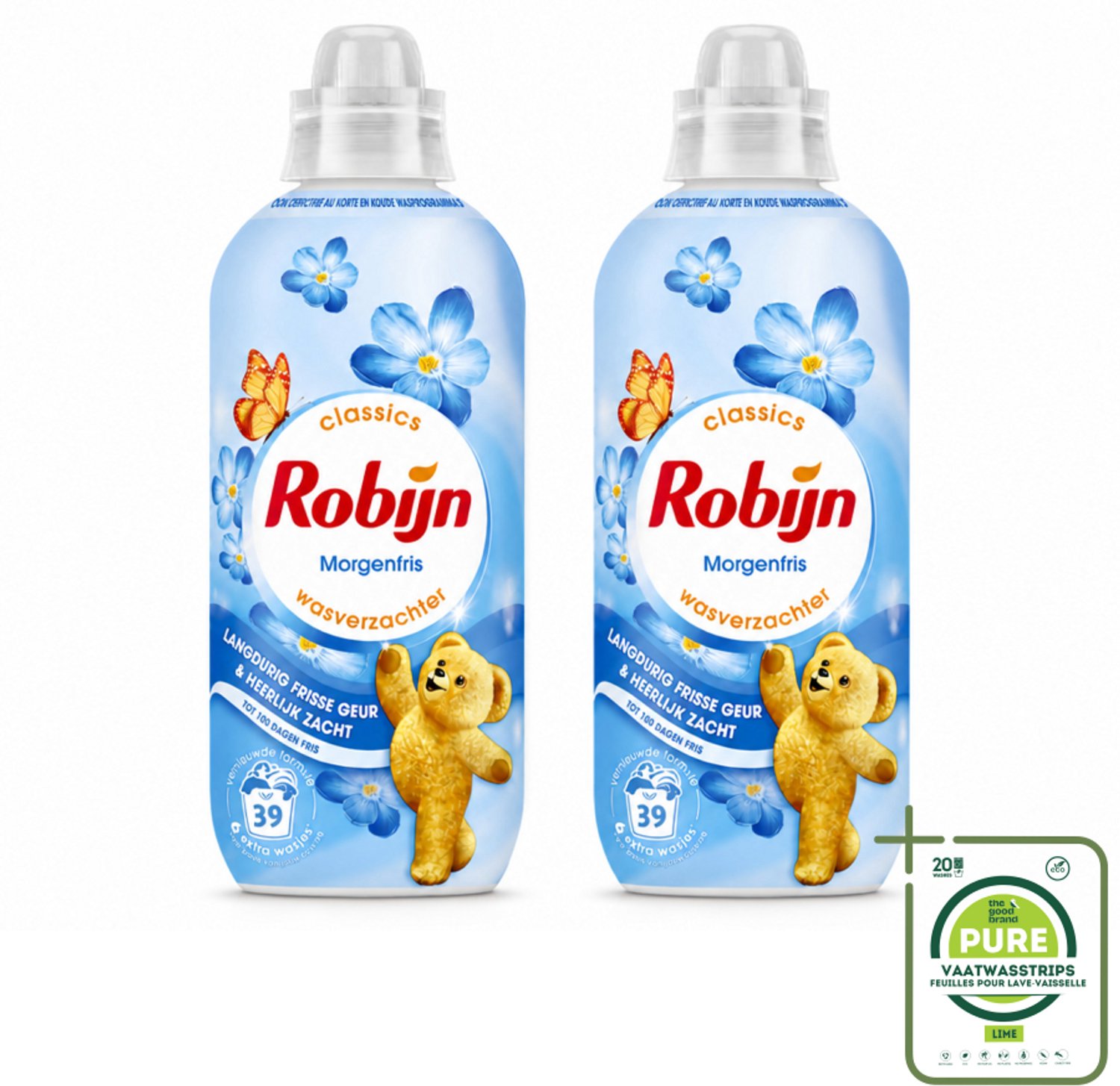 2 x Robijn – Wasverzachter – Morgenfris – 780 ml - Grootverpakking - Vaatwasstrips - Wasverzachter - Wasgeur - Kleding Verzachter - Frisse Geur - Slijtage Verminderen