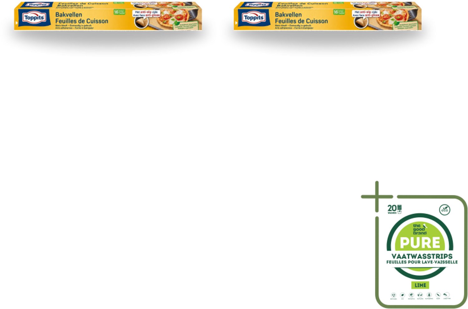 2 x Toppits – Bakpapiervellen – 16 vellen - Grootverpakking - Vaatwasstrips - Bakpapier - Bakpapier Met Antikleefbescherming - Bakpapier 3d - Bakpapier Voor Koekjes - Bakpapier Voor Pizza