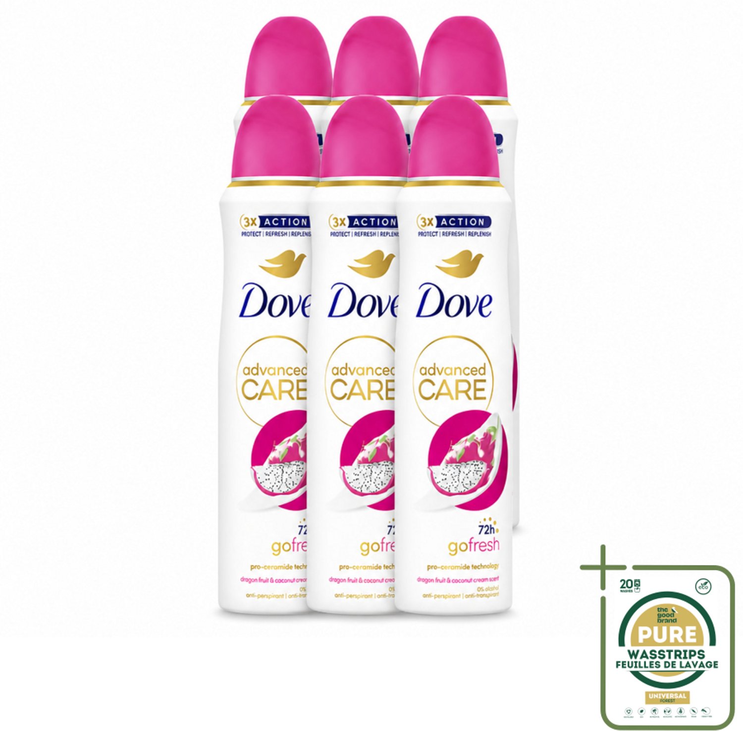 6 x Dove – Deodorant Spray – Dragon Fruit & Coconut Cream – 150 ml - Anti-zweet Spray - Deodorant Spray - Oksel Verzorging - Frisse Geur - Kokosnootcrème