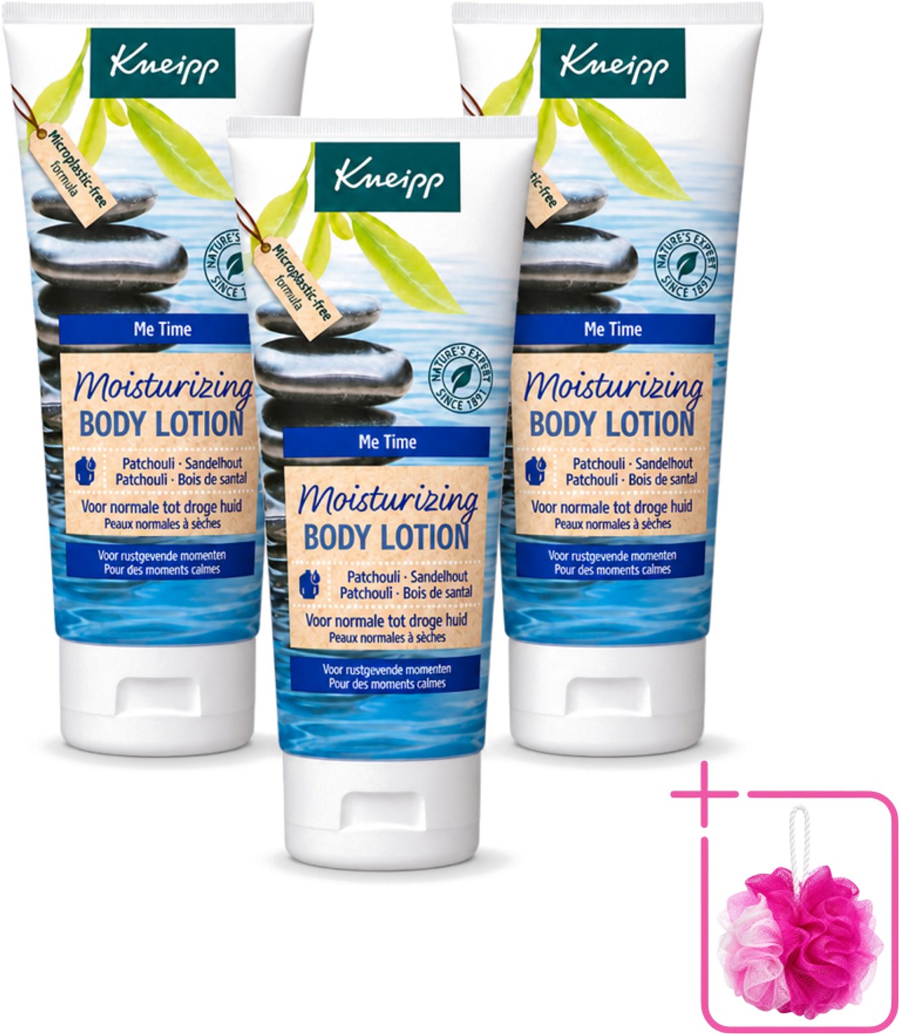 3 x Kneipp - Body lotion - Me‑Time - Patchouli & Sandelhout - 200 ml - Bulkverpakking - Kneipp Bodylotion Me-Time - Douchemop - Rustgevende bodylotion