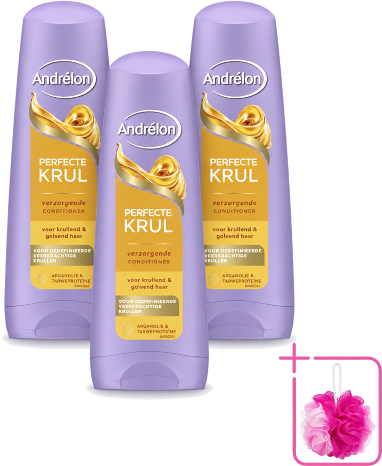 3 x Andrélon – Conditioner – Perfecte Krul – 200 ml - Bulkverpakking - Krullen verzorgen - Douchemop - Krullen pluisvrij