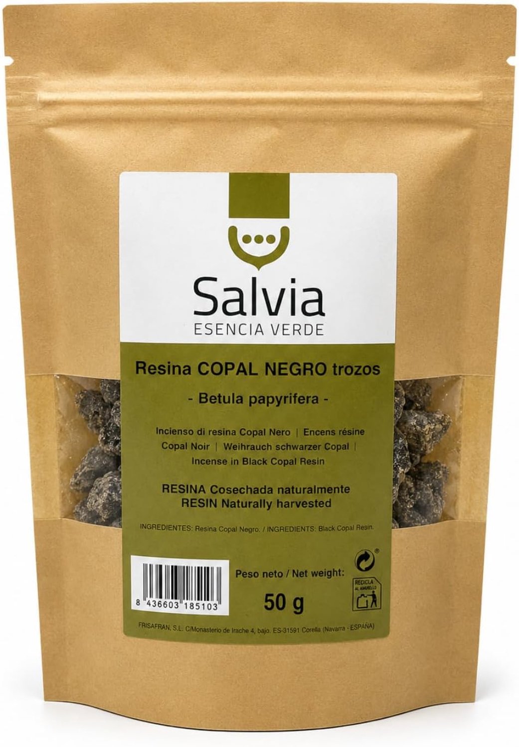 SALVIA - Natural incense in black copal resin with boswellia and betula - ShopVlot
