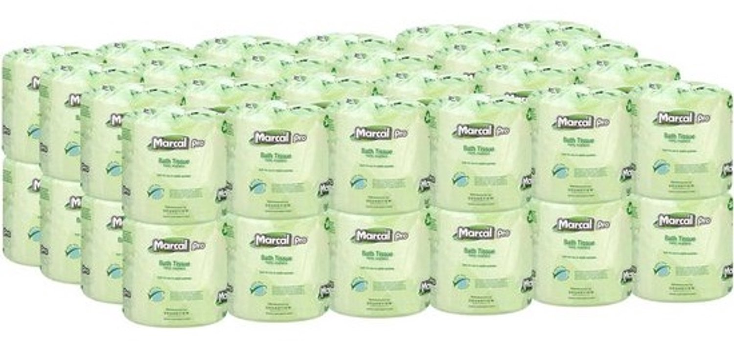 Milieuvriendelijk gerecycled toiletpapier - 2-laags, wit - Veel rollen