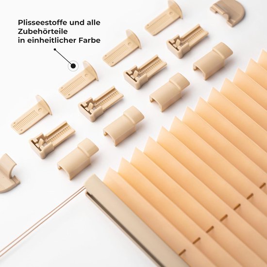 Sonello Plisségordijn Zonder Boren 85x120 cm Plissé Klemmfix Beige — afbeelding 4