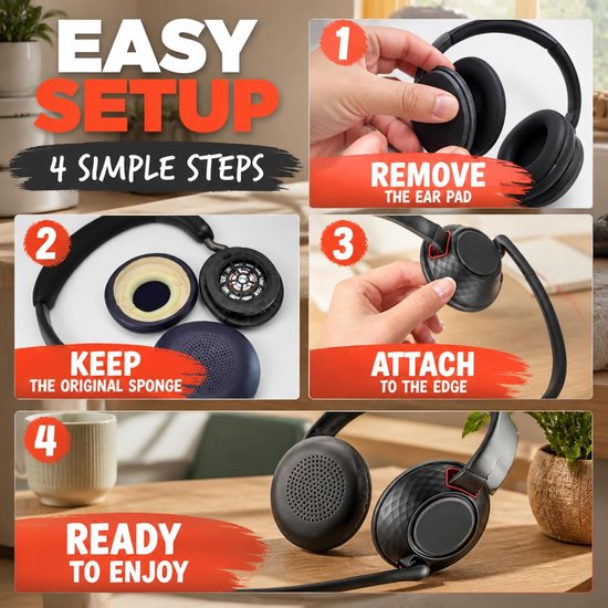 2 stuks vervangende oorkussens afdekking voor Plantronics Voyager Focus — afbeelding 4