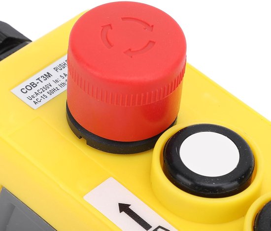 lyrlody T-2M Crane Hoist Control, Kraantakelbediening IP68 Vlamvertragende PC-drukknop met Noodstop, voor Kranen, Takels, Machines — afbeelding 4