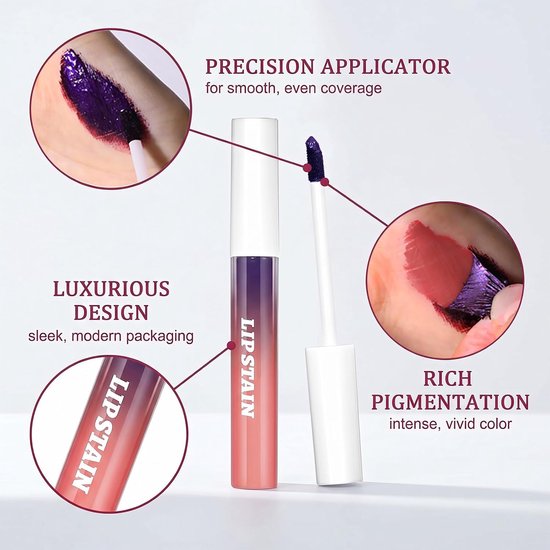 Set van 3 Peel Off Lip Stain Lippenstift om te verwijderen in Light Pink, Cool Rose & Hot Pink, waterdichte liptint, langdurige lipgloss voor dames — afbeelding 2