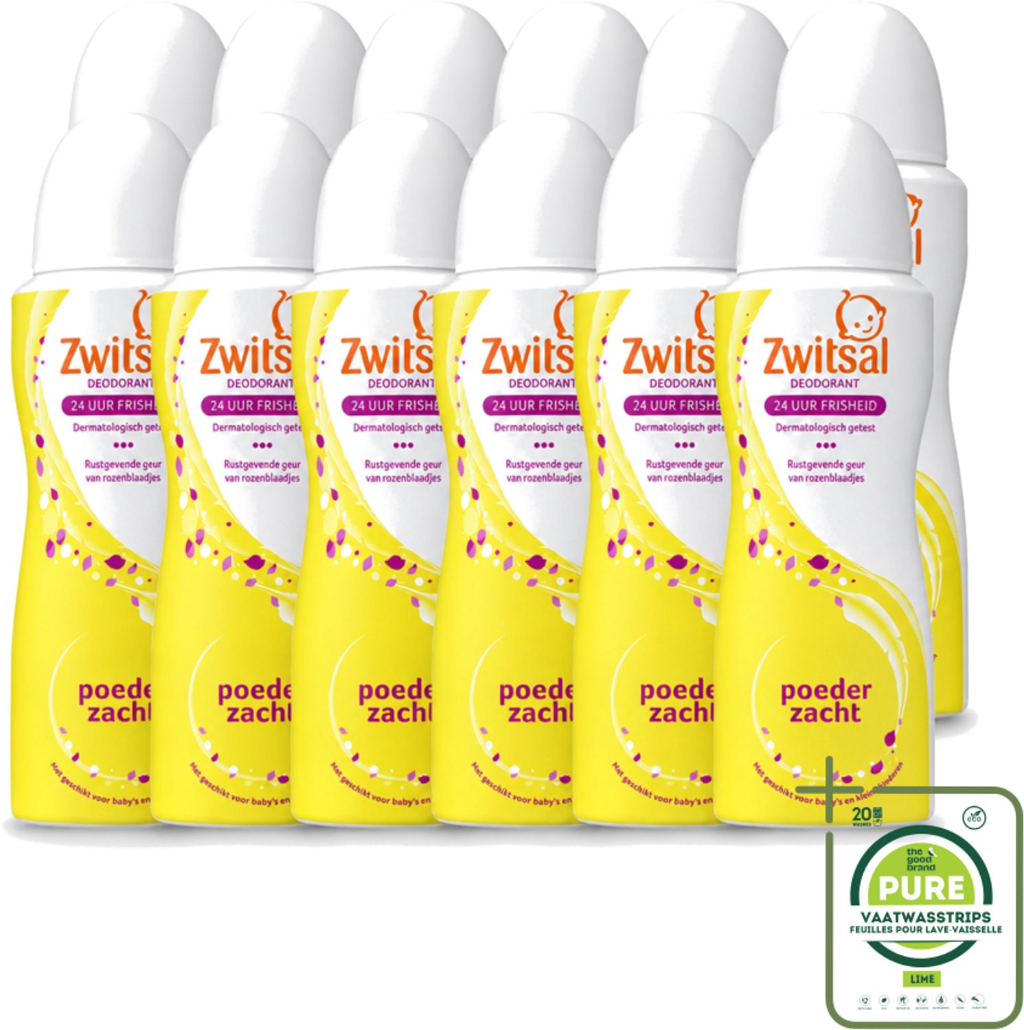 12 x Zwitsal - Deodorant - Poederzacht - Voor Volwassenen - 100 ml - Grootverpakking - Zwitsal Deodorant Spray Soft - Poederzacht - Bloemige Geur - Alcoholvrij - Tieners