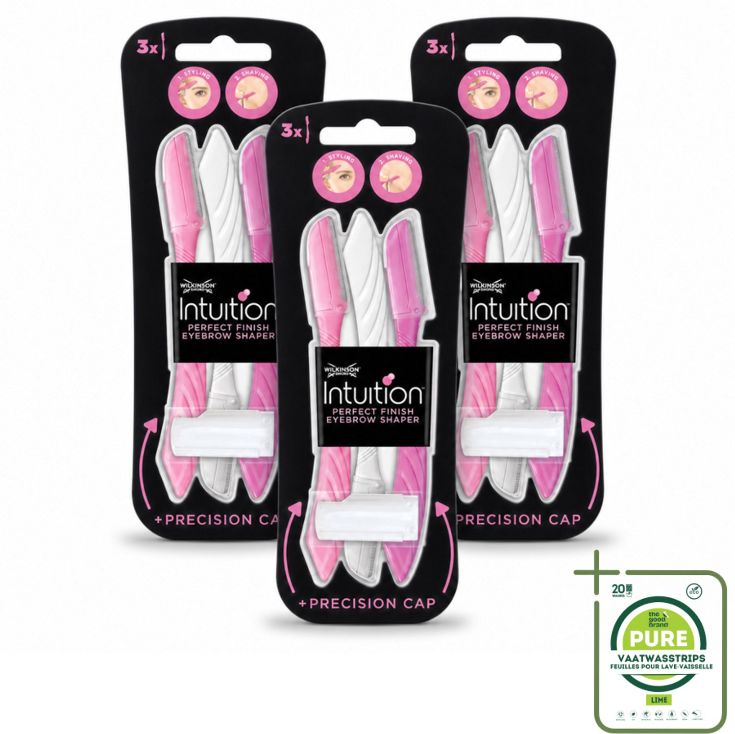 3 x Wilkinson Intuition - Navulmesjes - Wenkbrauw Shaper - Precisie - 3 mesjes - Grootverpakking - Wenkbrauw Shaper - Haartjes Verwijderen - Exfoliatie - Huid Verzorgen - Precisie