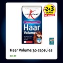 Verpakking van Lucovitaal Haar Volume 30 capsules met een aanbieding '2+3 Gratis Mix & Match'.