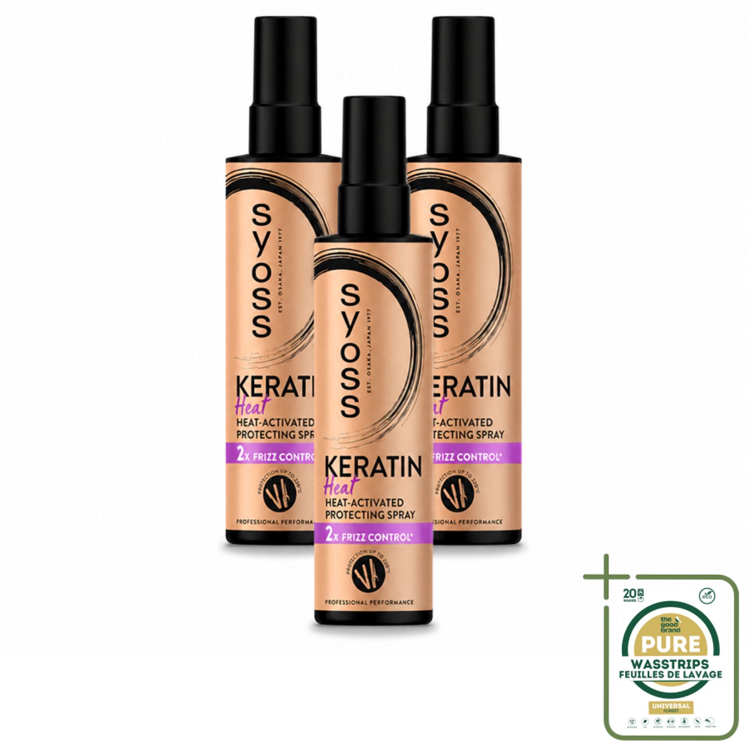 3 x Syoss - Keratin - Heatprotection Spray - Tot 220°C Bescherming - 200 ml - Hittebeschermend Haar Spray - Keratine Spray - Haar Bescherming Tegen Hitte - Haar Styling Spray - Pluiscontrole Spray