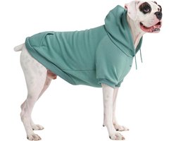 Spark Paws Trui met capuchon voor honden, premium kwaliteit, boterzacht, superieur comfort en pasvorm, kalmerende fleece binnenkant, geschikt voor alle rassen - groenblauw, 4XL