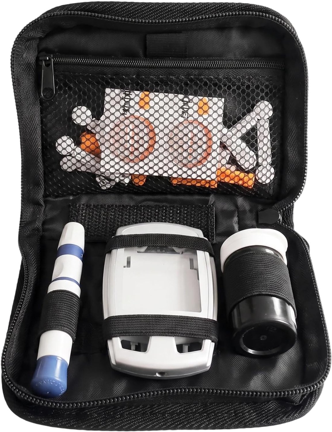 Diabetische tas, glucometer-opbergtas, zwart