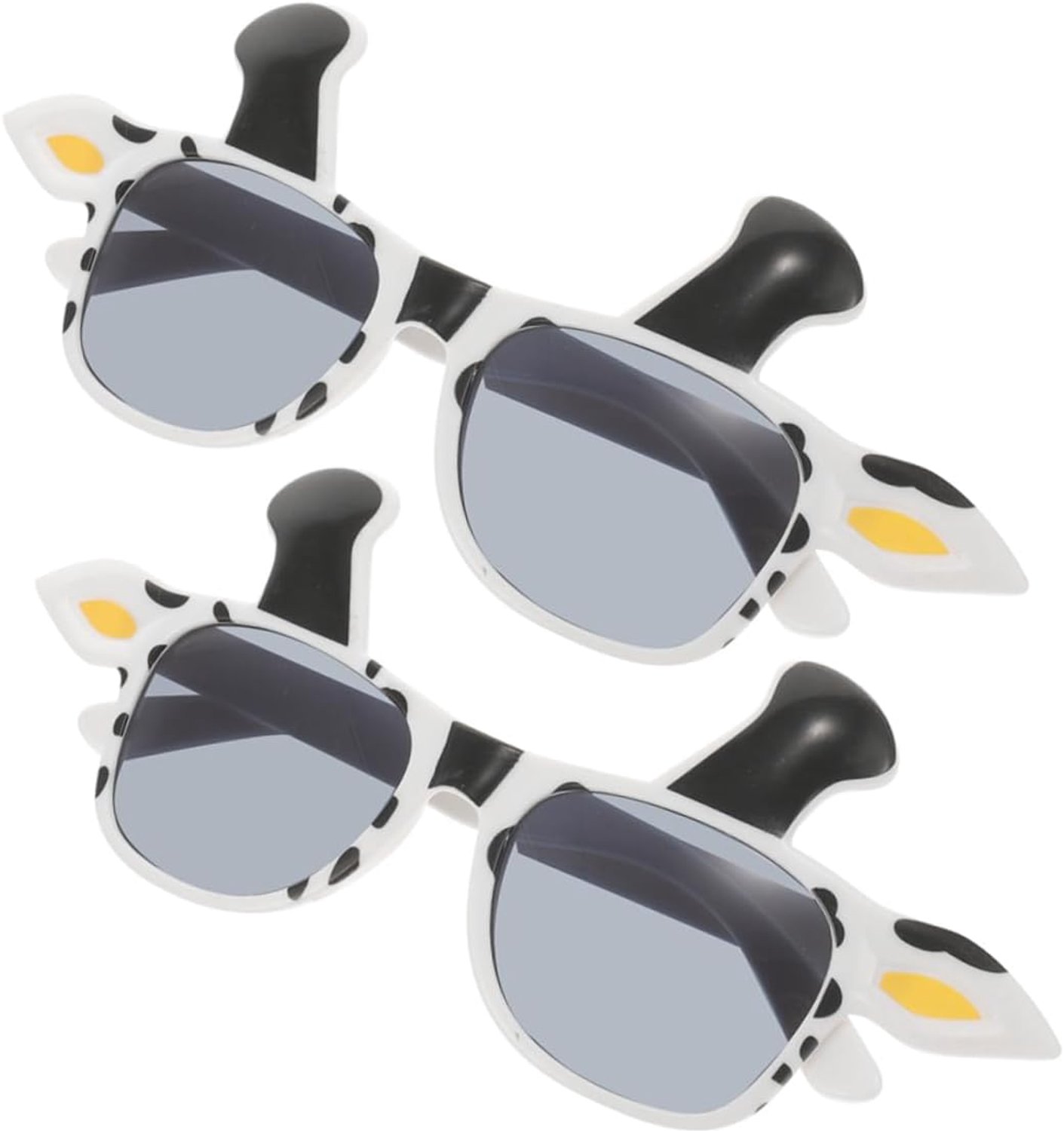 2 Zwarte Witte Koe Dierenbril Cosplay Lichtgewicht Comfortabel voor Volwassenen Grappige Fotohokjes Props voor Verjaardags Feestdecoratie
