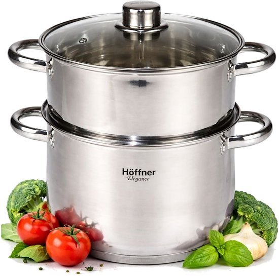 Hoffner Stoompan 5L RVS - 24cm - Gezond Koken