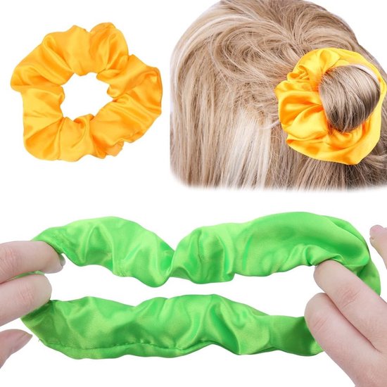 4 stuks haarelastiekjes, elastische haarbanden, zachte scrunchies, haarringen, herbruikbare elastieken, voor paardenstaart, lang haar of dikke krullende meisjes en dames, haaraccessoires, diep — afbeelding 2