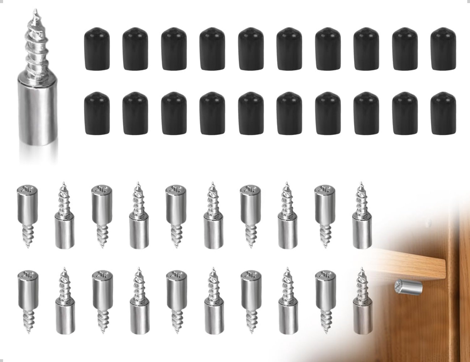 Shelf holders 20 stuks - met rubberen beschermkap - voor meubels en kasten - zorgt voor stabiliteit - ShopVlot