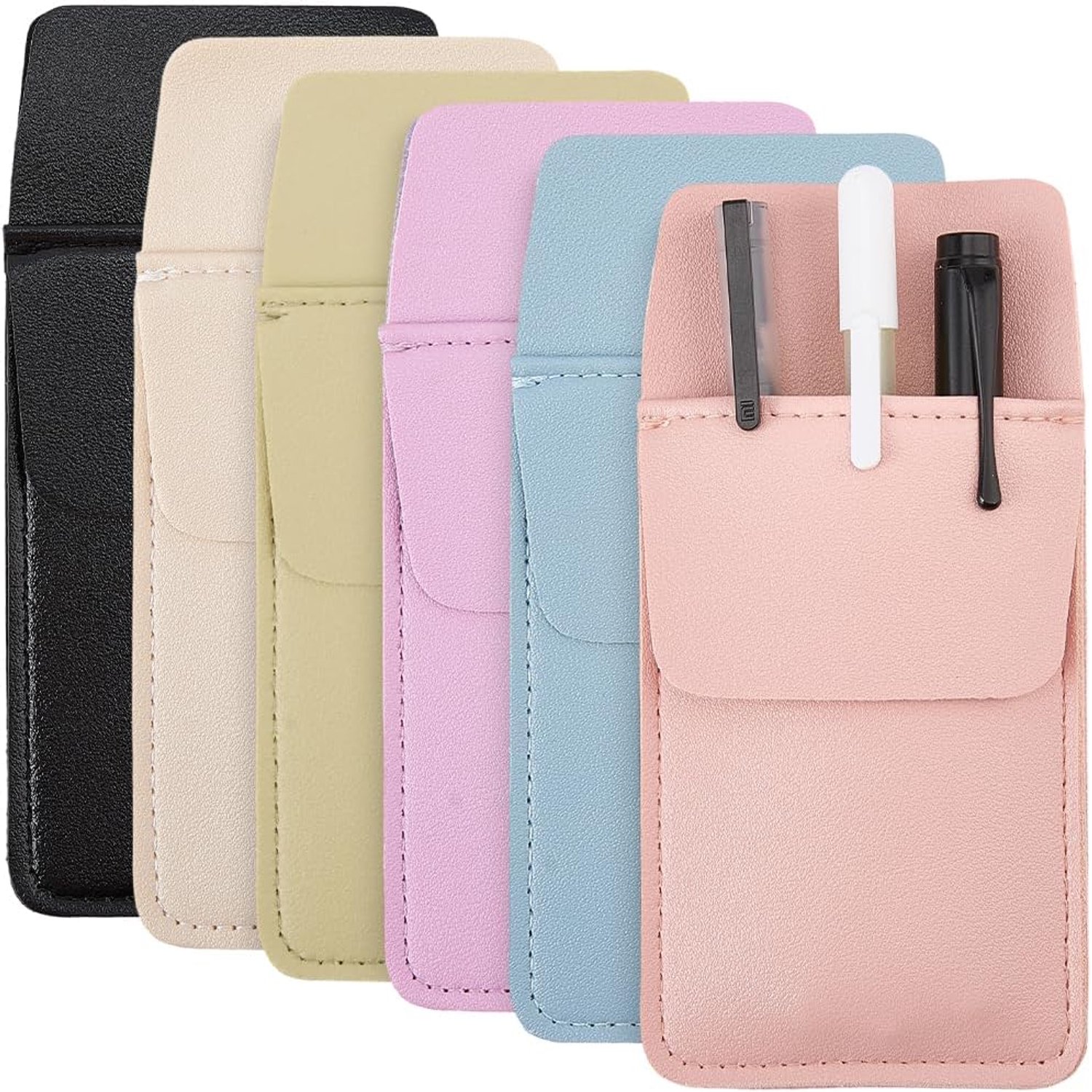 Tashoes van Genève leer, 6 kleuren, 6 stuks, multifunctionele pennenzak, pennenetui, gereedschapsorganizer van robuust - ShopVlot