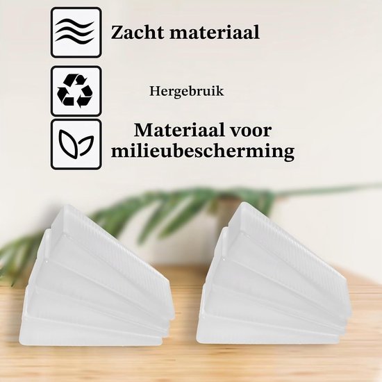 Set van 4 Rubber Wedges voor Meubels, Transparante Tafelsteunen en Niveau Hulpstukken voor Oneffen Vloeren (10mm) — afbeelding 2