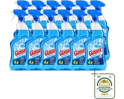 12 x Glassex - Glas & Multi Schoonmaak Spray - Voor Stralend Glas & Vlekken - 750 ml - Wasstrips - Glas Reinigen - Spiegel Reinigen - Ruiten Reinigen - Marmer Reinigen - Vlekken Verwijderen