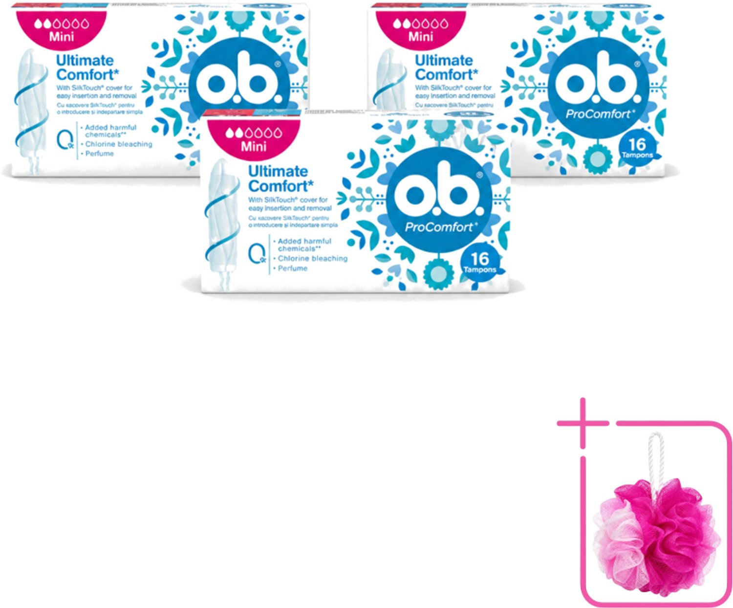 3 x OB – Tampons – ProComfort Mini – Comfort Fit - Bulkverpakking - Tampons - Douchemop - Menstruatie