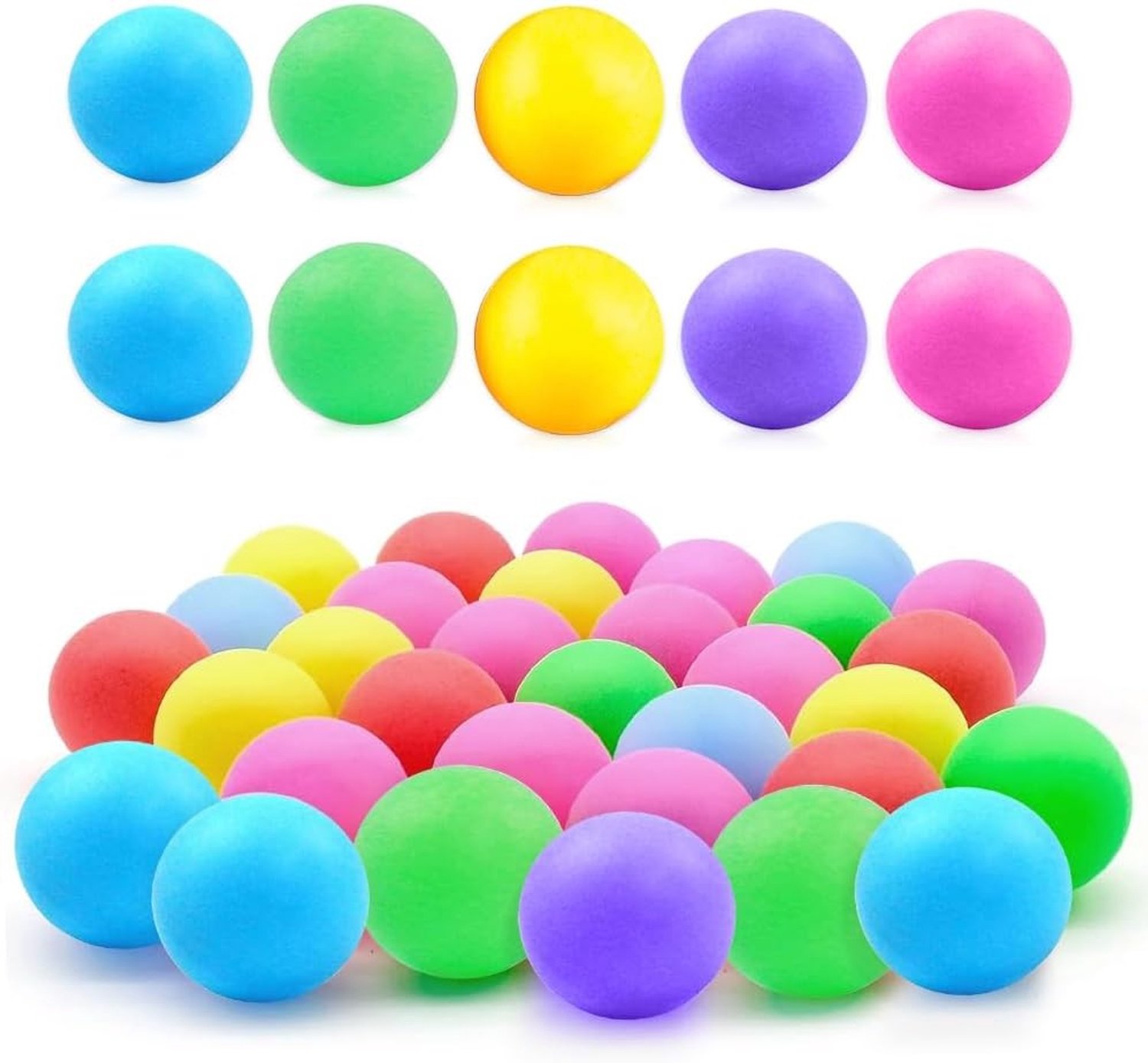 50 tafeltennisballen in gemengde kleuren, 40 mm, premium kwaliteit voor training, spelplezier en creatieve decoratie