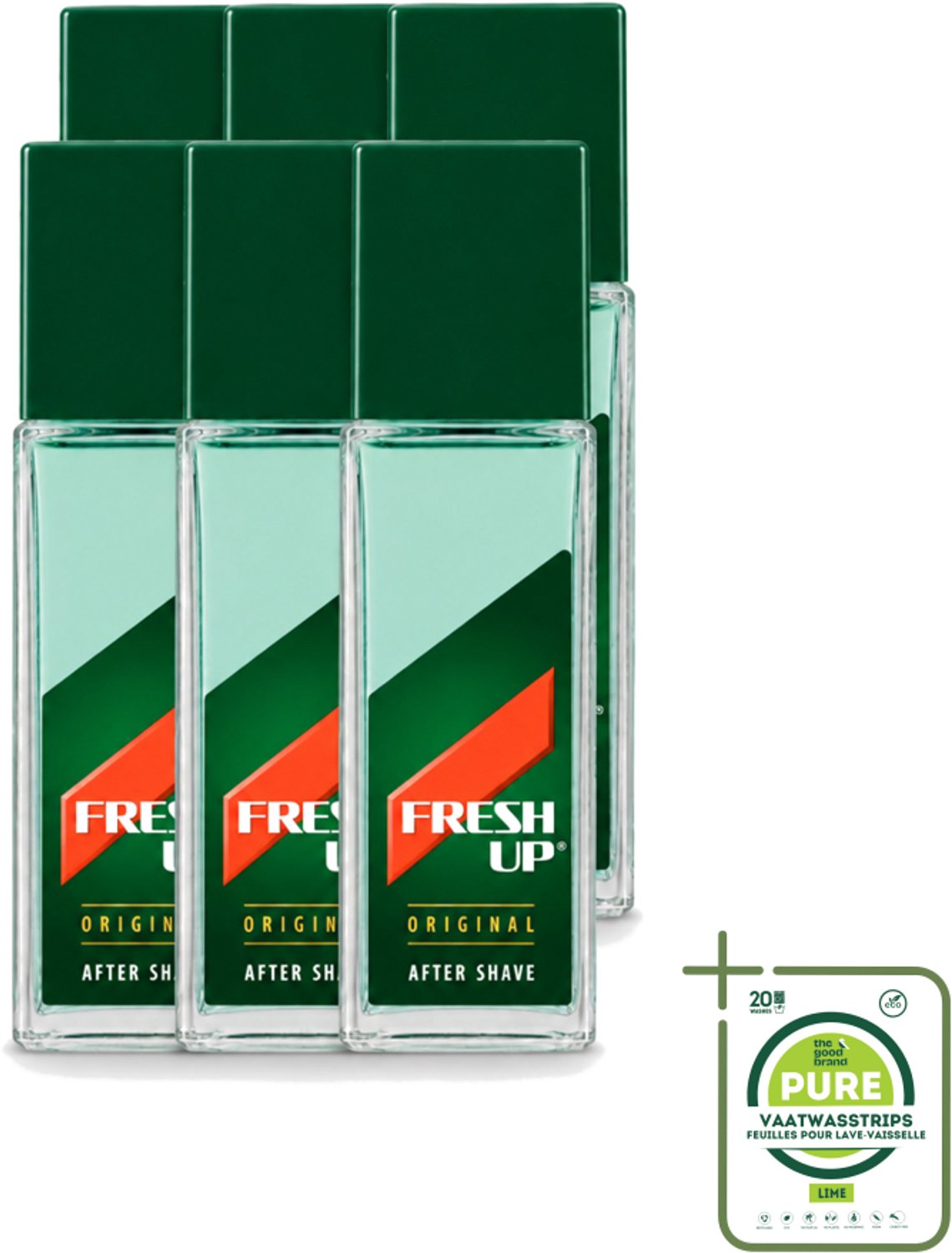 6 x Fresh Up - Aftershave Lotion - Original - Depper - 100 ml - Grootverpakking - Aftershave Lotion - Scheren - Huid Verzorging - Menthol - Hamamelis