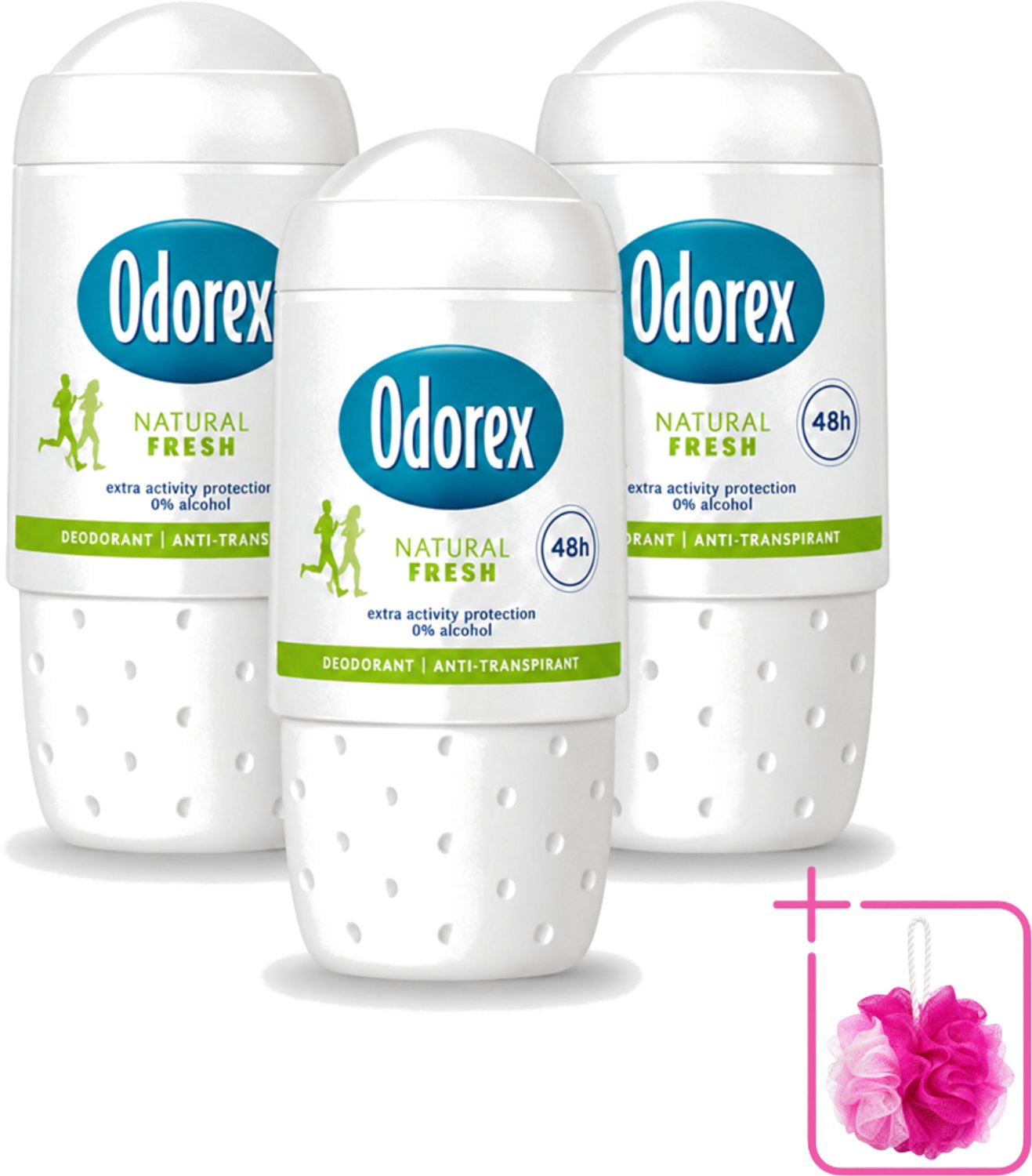 3 x Odorex - Deodorant Roller - Natuurlijk Fris - Fris & Natuurlijk - 50 ml - Bulkverpakking - Natuurlijke frisheid - Deodorant roll-on