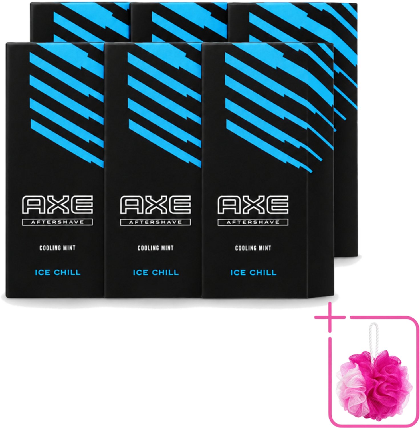 6 x Axe – Aftershave – Ice Chill – Cooling Mint – 100 ml - Bulkverpakking - Aftershave - Douchemop - Verkoeling