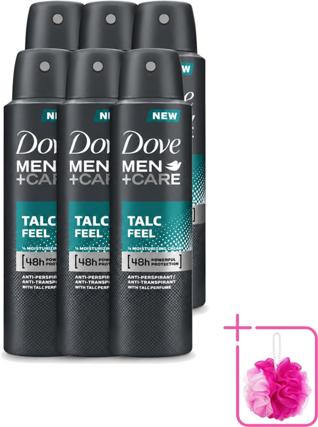 6 x Dove - Deodorant - Men Care Talc Feel - Zachte en verzorgende bescherming - 150 ml - Bulkverpakking - Deodorant spray - Zweetbehandeling