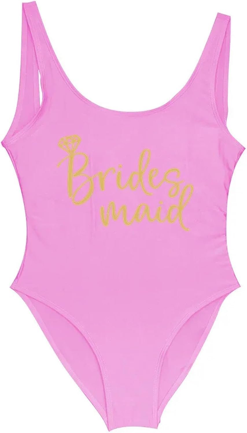 bikini Bridal Swim Suits Bride One-piece Swimsuit Summer Swimwear Low Back Bathing Suit Party Swimming Suit