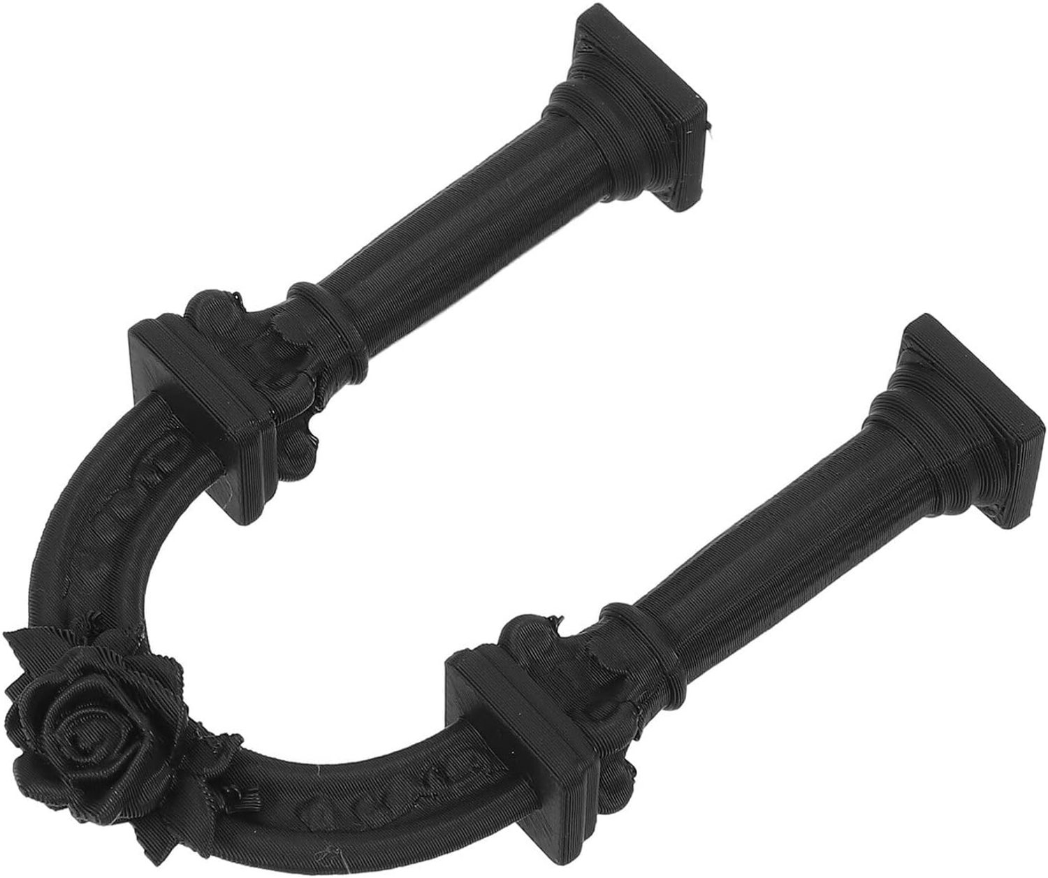 Zwarte Miniatuur Romeinse Boogpoort Plastic Model met Europese Zuilen Duurzame Mini Archway voor Poppenhuis Diorama Archway Decoratie Modelspoor Landschap