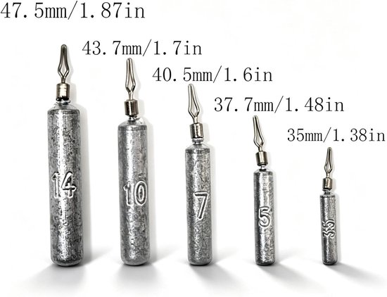 Dropshot loodset met viskoffer - 18 stuks van 3,5 tot 14g voor dropshot vissen en hengelsport accessoires — afbeelding 3