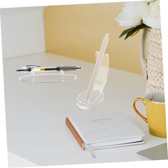 2stuks Acryl Pen Display Rek Met Makeup Borstels Houder Transparante Organisator Voor Bureau Geschikt Voor Thuis Kantoor Nagelsalon Random Stijl — afbeelding 2