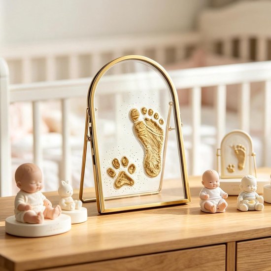 Voetafdruk Keepsake Frame Dubbelzijdig Glas Zijvergrendeling Stabiel — afbeelding 3