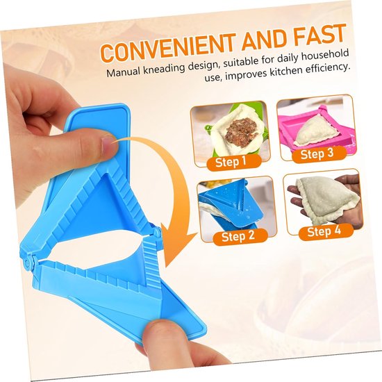 3 Stuks Delige Non-stick Plastic Dumpling Maker Set met Handmatige Empanada Press Snel Eenvoudig Maken van Vierkante Dumplings Gyoza Pierogies Wontons Keuken — afbeelding 5
