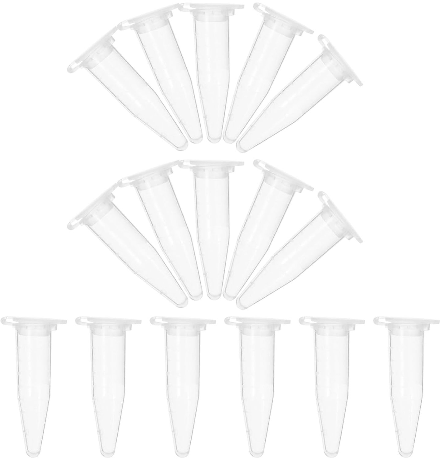 50 Heldere Plastic Centrifugebuisjes met Verstelbare Conicale Testbuizen voor Laboratoriumgebruik Monsteropslag