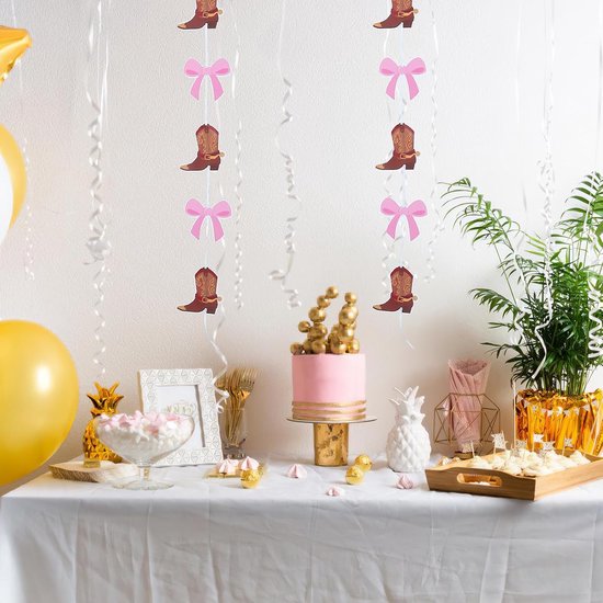 5 Stuks Cowboy Boot Bow Hangdecoratie Westerse Feestlaarzen Strik Ornamenten Papieren Cowboy Thema Hanging Garland voor Verjaardagsfeest — afbeelding 5
