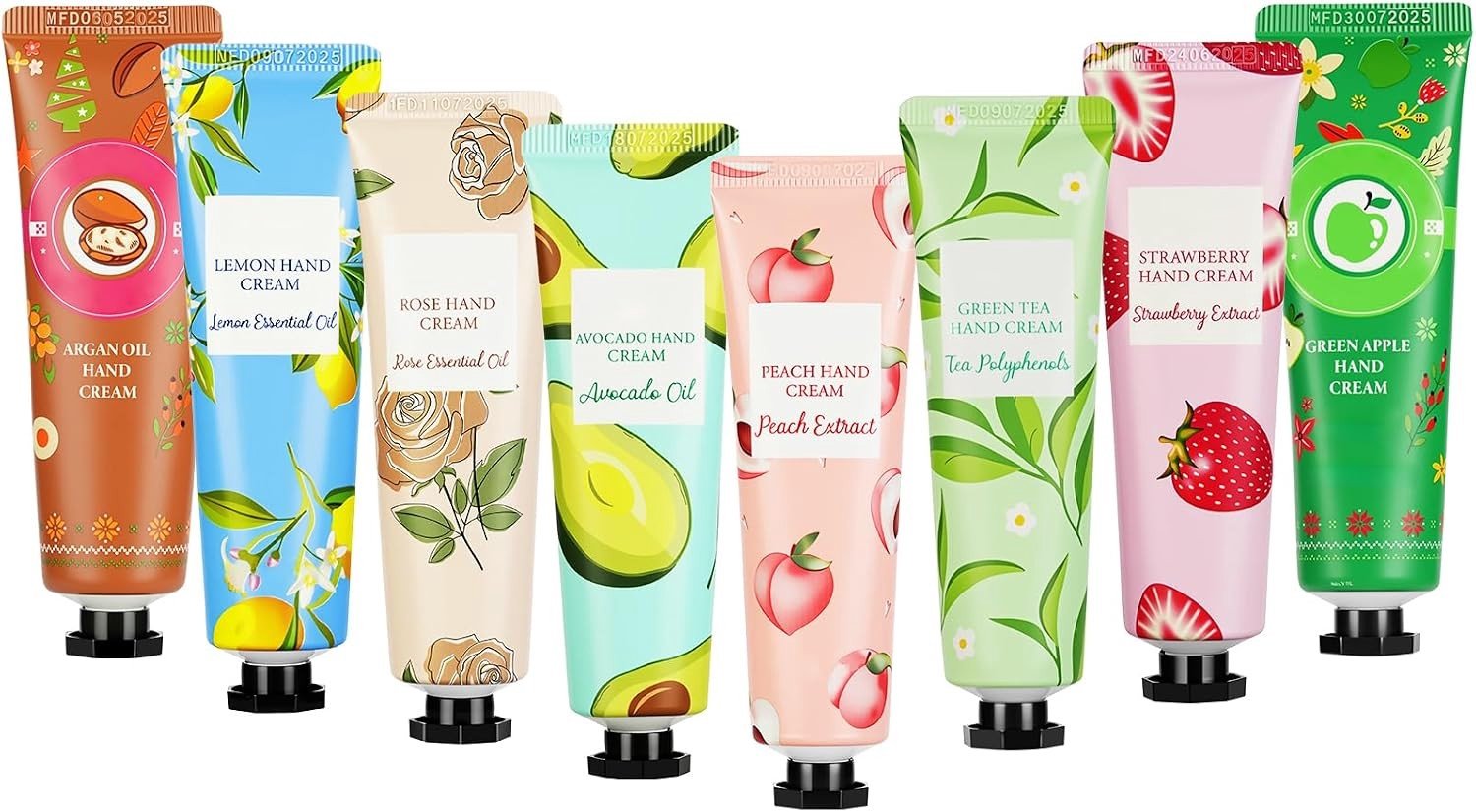 Set van 8 Mini Handcrèmes en Handlotions voor Vrouwen, Perfect voor Hydratatie en Verzorging