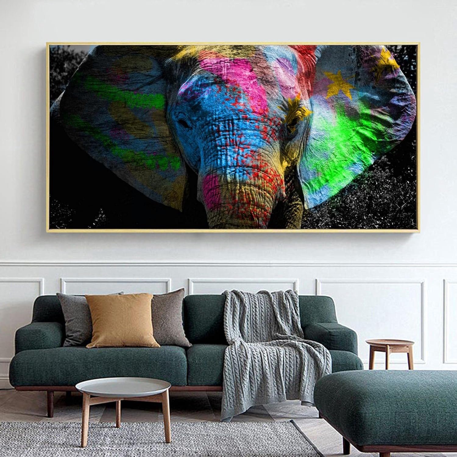 Graffiti Art Olifant Canvas Schilderijen Muur kunst Posters En Prints Kleurrijke Dieren Muurfoto's Voor Kinderkamer Decor 40x80cm Frameless