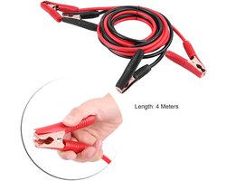 Terisass Auto Jump Starter Kabel 4m 2200A Voertuig Jumper Kabelset Krokodillenklem Booster Accuklemmen Intelligente Accu Starterkabel Zwart Rood voor voertuigen met minder dan 3.0ccm verplaatsing