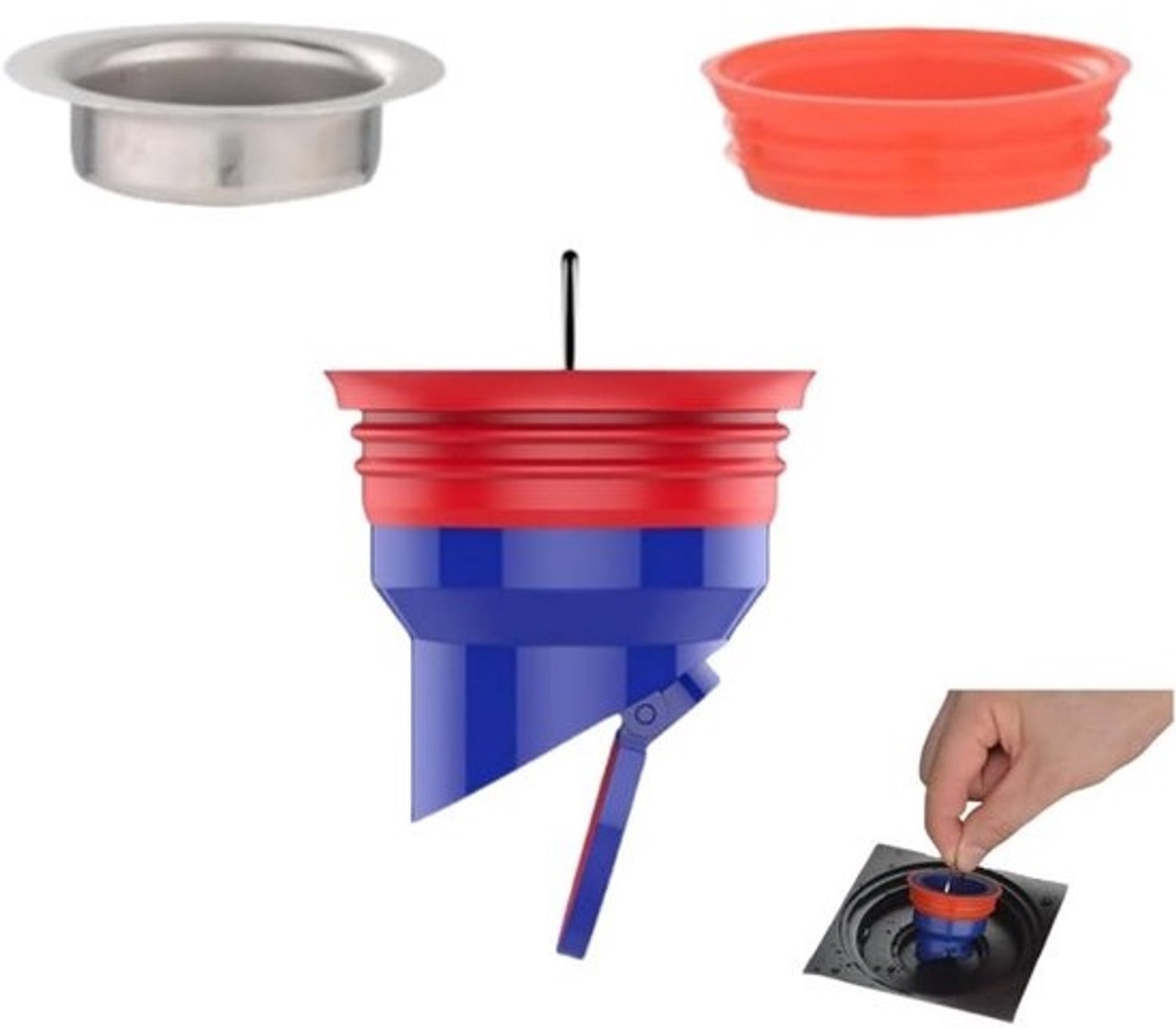Universele vloerafvoerput - PVC met terugslagklep - Voor douche en keuken