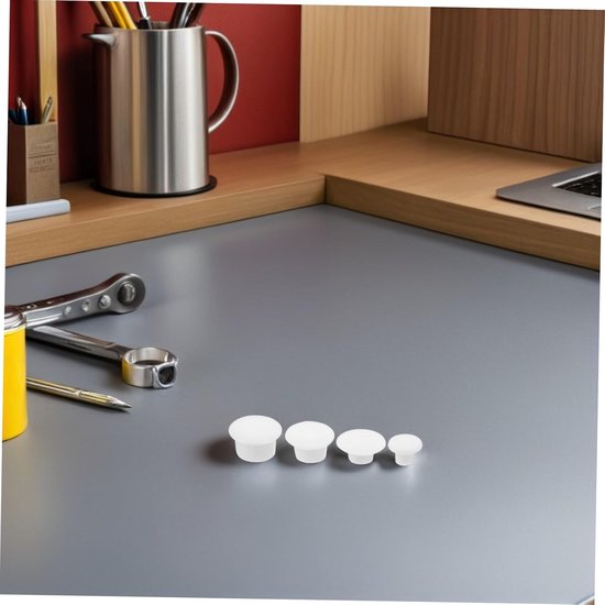 200 Stuks Ronde Plastic Meubelpluggen Decoratieve Afdekdopjes voor Meubels Kasten Planken Eenvoudig Te Monteren zonder Gereedschap Wit — afbeelding 5