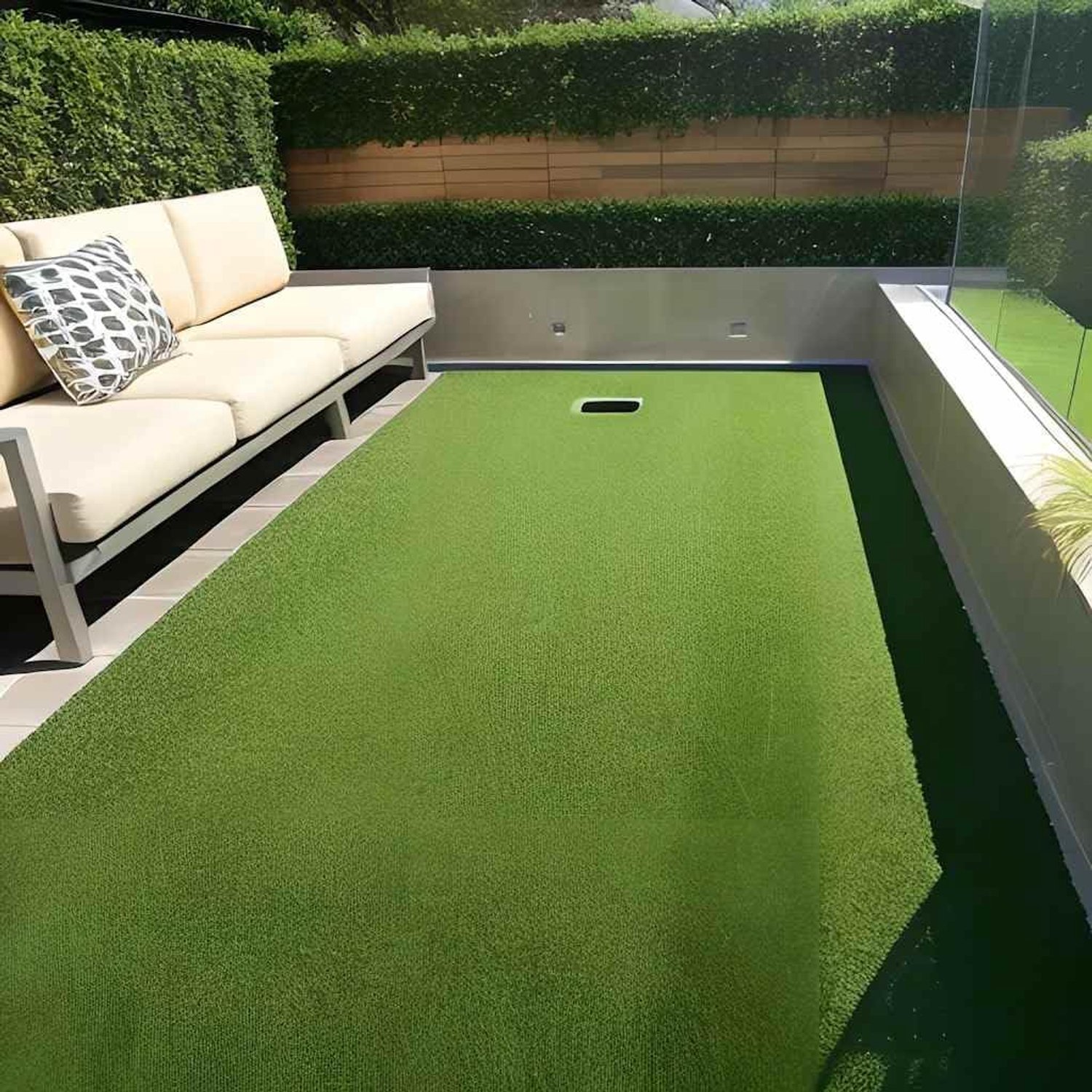 Kunstgras, 1 x 15 m, voor tuin en terras, tapijt voor balkon, realistische gazonmat, duurzaam voor huisdieren
